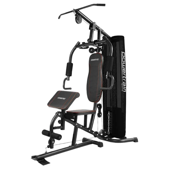 powertrain multi station home gym with 68kg weights preacher curl pad powertrain multi station home gym with 68kg weights preacher curl pad