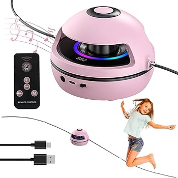 pink smart electric jump rope machine with bluetooth music, remote control & led lights pink smart electric jump rope machine with bluetooth music, remote control & led lights