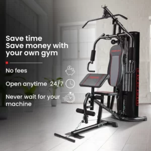 proflex multi station compact home gym set, 150lbs weight plates m8000